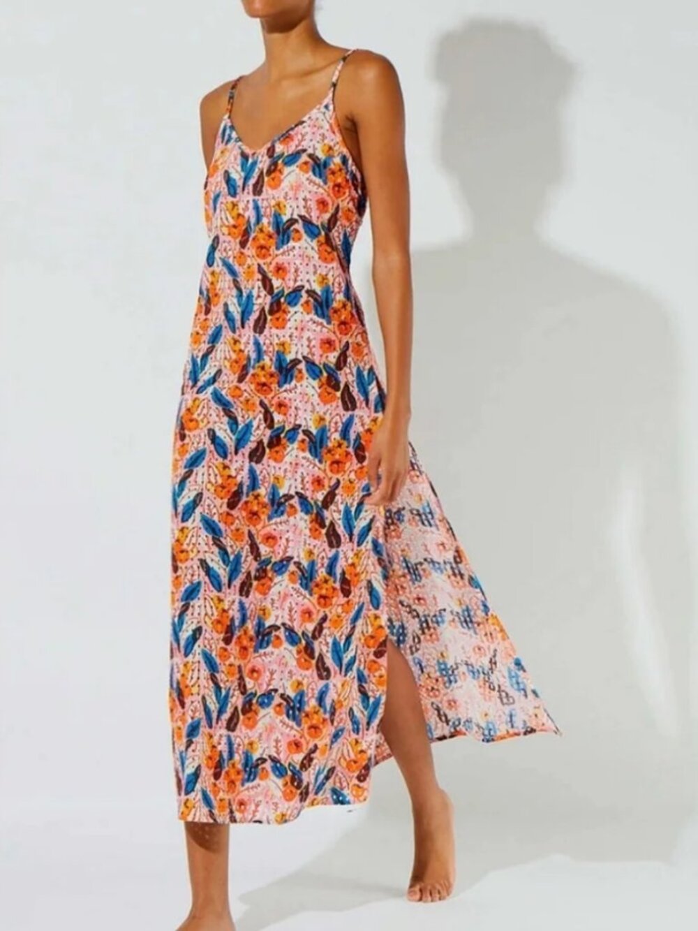 *Solid & Striped* Elizabeth Dress - Printed Eyelet "Orange Tree Print" - SMALL